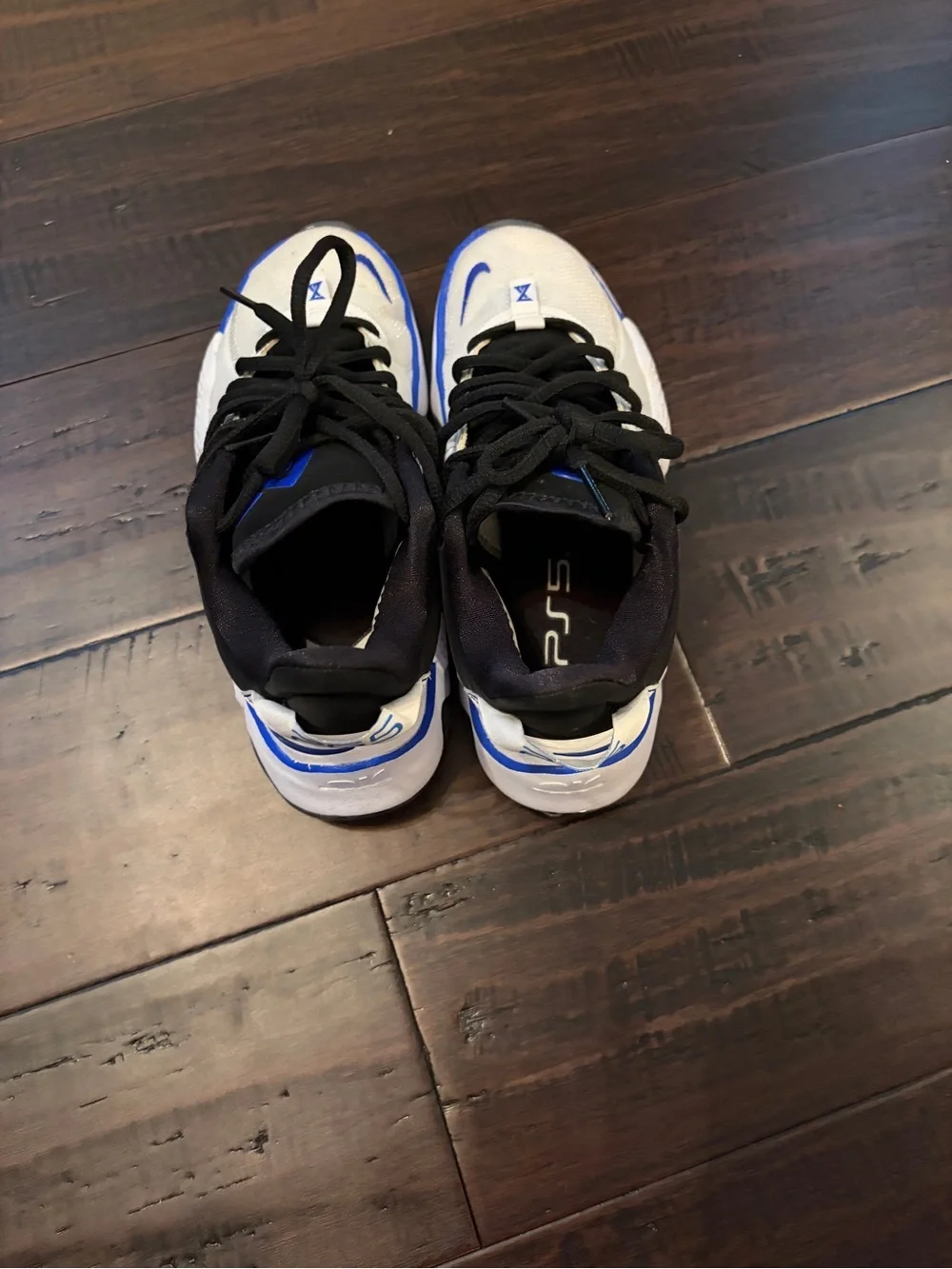 Nike PG5 PS5 White and Blue Low-Top Sneakers basketball athletic sneakers shoes